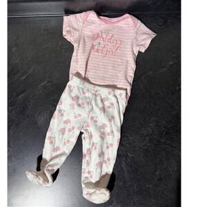 Kyle & Deena Baby Girl 6-9M Daddy's Girl Bodysuit Fruit-Print Footed Pants Cute